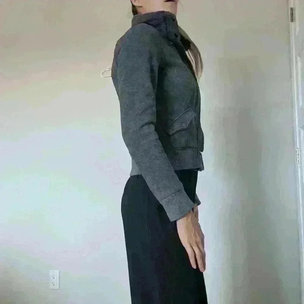 dELiA*s, zip up sweatshirt, jacket, Gray, Size Small - Picture 3 of 12